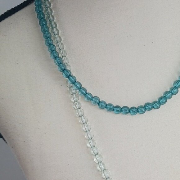 A New Day Necklace Two Piece Womens Blue Beaded Pullover Layered - Picture 2 of 6